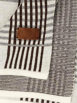 Плед 150x200см DE'NASTIA Клетка молочный/коричневый акрил 000000000001218621