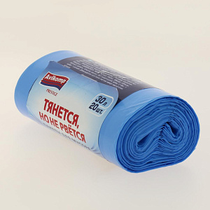 ПАКЕТЫ для мусора Prestige Rubber Flex 30л 20шт рулон голубой 88294 000000000001194044