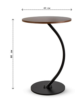 Столик 40х40х60см ST на ножке круглый натуральный железо/МДФ 000000000001227131