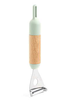 Овощечистка 20x5см DE'NASTIA деревянная ручка из бука мятный нержавеющая сталь 000000000001213995