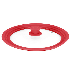 Крышка стеклянная универсальная с силиконовым ободом 24/26/28 Моника красная Master House 60566 000000000001181367