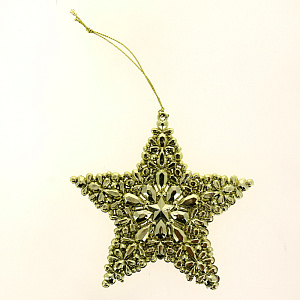 Новогоднее подвесное елочное украшение Звезда золотая из полипропилена / 12,5см арт.80246 000000000001191236