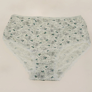 Трусы женские размер L LUCKY цветочек/кружево Midi серый/голубой 94%хл 6%эл 000000000001187731