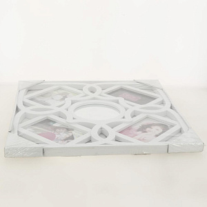 BIN-1122552-White-Белый, 4 фоторамки с круглым зеркалом /12 000000000001167884