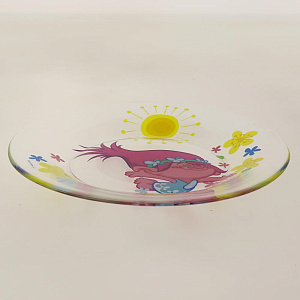 Набор детской посуды 3 предмета (салатник/кружка/тарелка) КОРАЛЛ Тролли стекло 000000000001197537