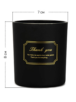 Свеча в стакане 8х7см Day&Night черная 000000000001220773