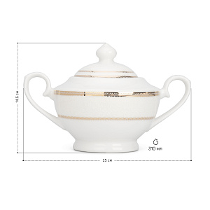 Сахарница 310мл Анжелика с золотом фарфор 000000000001219761