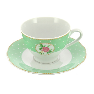 Чайная пара Mix&Match Porcelaine Czech Gold Hands, зелёный, 250мл 000000000001136218