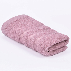 Полотенце махровое 30х60см СОФТИ бордюр с 3 полосками розовое плотность 380гр/м 100% хлопок 000000000001212194