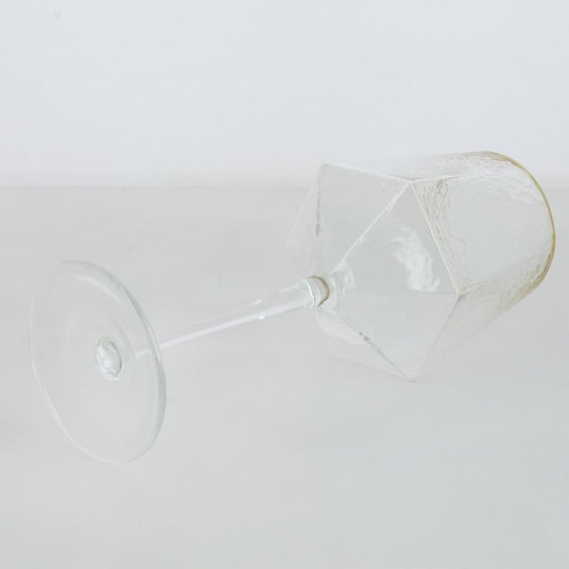 Бокал для вина 400мл LUCKY Ледяной прозрачный с золотой каймой стекло 000000000001210470