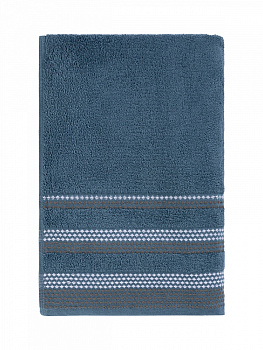 Полотенце махровое LUCKY Бордюр точки 450gsm 70x140 100% хлопок, темно-синий D100404 000000000001227654
