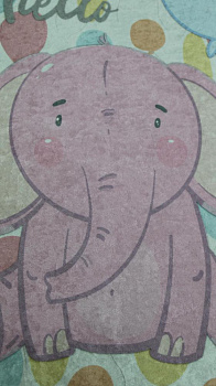 Коврик универсальный 60х100см ПОСУДА ЦЕНТР Розовый слон для прихожих полиэстер 000000000001187103