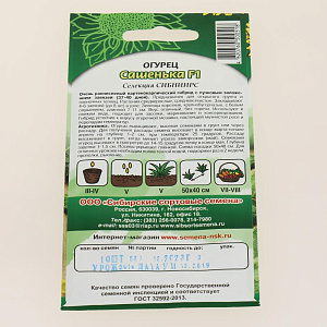 Семена Огурец Сашенька F1 корнишон 10шт Р парт (ссс) ЛИДЕР ПРОДАЖ! УТ000005345 пакет 000000000001195252