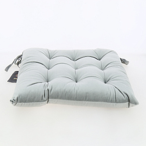 Подушка на стул 40х40см DE'NASTIA серый велюр полиэстер 000000000001209651