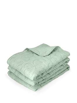 Покрывало DE'NASTIA Бабочки двухст. 240х260см 100%Полиэстер зеленый U000143 000000000001198837