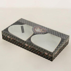 Набор 2 фигурных салатника 16см подарочная упаковка с окном и бантом СЕРДЦЕ Balsford 101-01049 000000000001193972