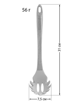 Ложка для спагетти 31x7,5x1,6см DE'NASTIA деревянная ручка мятный силикон 000000000001213954