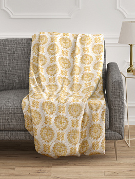 Плед DE'NASTIA Жаккардовый 2-сл 150х200см 100%Полиэстер молочный T040073 000000000001185744