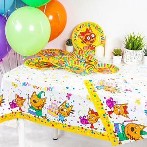 Скатерть 1шт 120х180см Дон Баллон Три Кота полиэтелен 000000000001211895