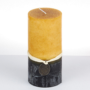 Свеча 7х15см классическая колонна градиент Янтарь 000000000001209197