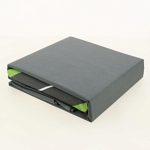 Комплект постельного белья 2-спальный ЭТЕЛЬ пододеяльник 175х215см простынь 200х220см наволочки 70х70см-2шт зелено-серые зигзаги поплин125г/м2 хлопок 000000000001208188