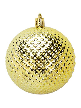 Декоративное украшение Набор шаров 3шт 6см золото пластик 000000000001224141