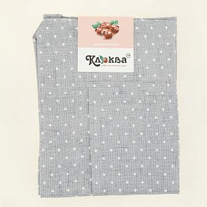 Фартук кухонный КЛЮКВА Горох на льне серый рогожка хлопок 000000000001207435