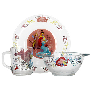 ПРИНЦЕССЫ Набор для завтрака 3 предмета ОСЗ стекло Н.1914,1335,9944ДЗ Принц. 000000000001176880