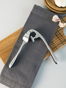 Пресс для чеснока 17x3,3x4,3см DE'NASTIA Капля матовое покрытие серый цинковый сплав 000000000001231173