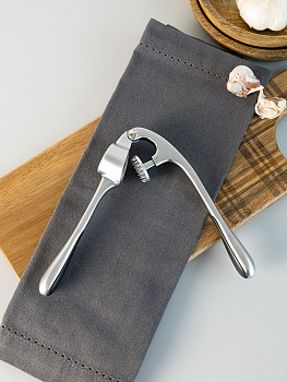 Пресс для чеснока 17x3,3x4,3см DE'NASTIA Капля матовое покрытие серый цинковый сплав 000000000001231173