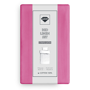 Комплект постельного белья 1,5сп 50х70см-2шт LUCKY фуксия страйп-сатин хлопок 000000000001218157