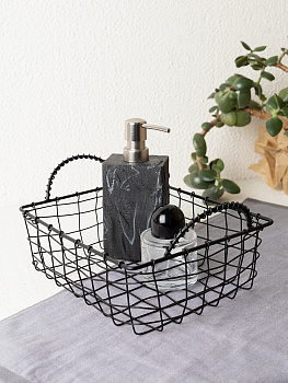 Корзина 25x20x10см DE'NASTIA с ручками черный сталь 000000000001229601