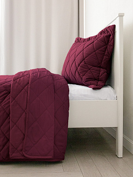 Наволочки 50x70см 2шт DE'NASTIA геометрия велюр бордовый полиэстер 000000000001227986