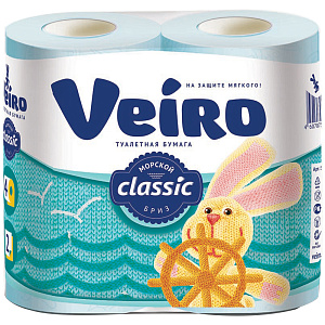 Veiro Classic т/б 2 сл 4 рул голубая 000000000001159615