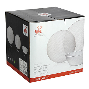 Столовый набор Wellberg, 18 предметов, стекло 000000000001157874