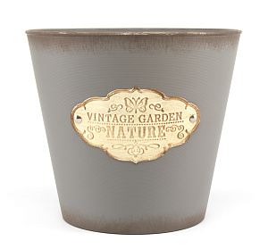 Кашпо 17х15см Garden Стакан высокий микс пластик/металл 000000000001216369