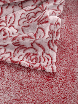 Плед LUCKY Поздравляю розы2 двуцвет. 150х200см 100%пэ красный T040113 000000000001189182