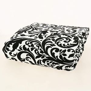 Покрывало 200x240см DE'NASTIA Барокко 3слоя черное жаккард 55%хлопок 45%полиэстер 000000000001206838