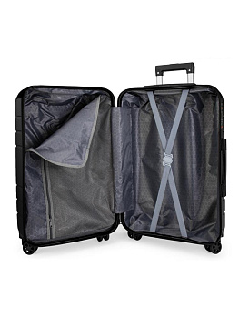 Чемодан на колесах L (48х30х75см) соты черный PC 000000000001226581