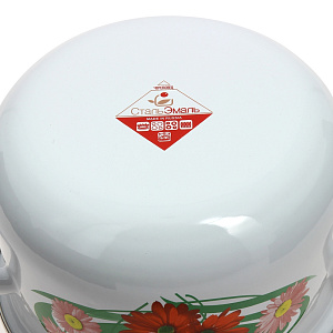 Кастрюля 2л СТАЛЬЭМАЛЬ Летние цветы коническая форма эмалированная сталь 000000000001136696