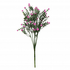 Цветок искусственный зелень 29см с мелкими розовыми цветочками 000000000001218445
