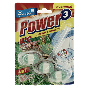 WC освежитель Power 3 ЛЕСНАЯ СВЕЖЕСТЬ РУСАЛОЧКА 439283 000000000001198917