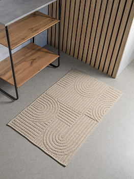 Коврик универсальный 60x100см DE'NASTIA Barbara букле молочный хлопок 000000000001228483