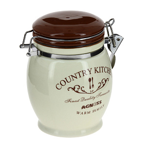 Емкость для сыпучих продуктов Фэмили Agness, 750мл, керамика 000000000001163139