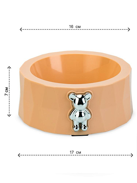 Миска для животных 17х16х7см МИШКА в ассортименте полипропилен 000000000001229125