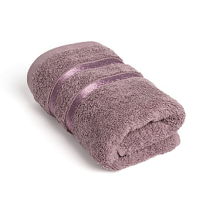 Полотенце махровое 35x70см LUCKY Бордюр сатиновая лента лиловый хлопок 000000000001221601