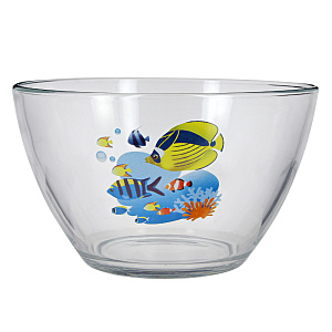 ЯРКИЕ РЫБКИ Салатник 19см ОСЗ Гладкий микс стекло 000000000001171621