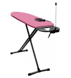 Доска гладильная 120х40см НИКА. EURO подставка под утюг. Розетка с удлинителем 1,9м. Розовая. Гладильная поверхность-термостойкий пластик чехол-бязь 000000000001205063