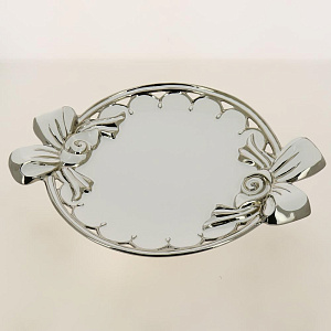 Блюдо для торта на ножке фарфор 43,5х33,5х15см белая упаковка  Bowknot Balsford 147-31014 000000000001194023