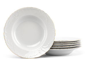 Набор столовой посуды 24 предмета CMIELOW Рококо Золотая отводка фарфор 000000000001216743